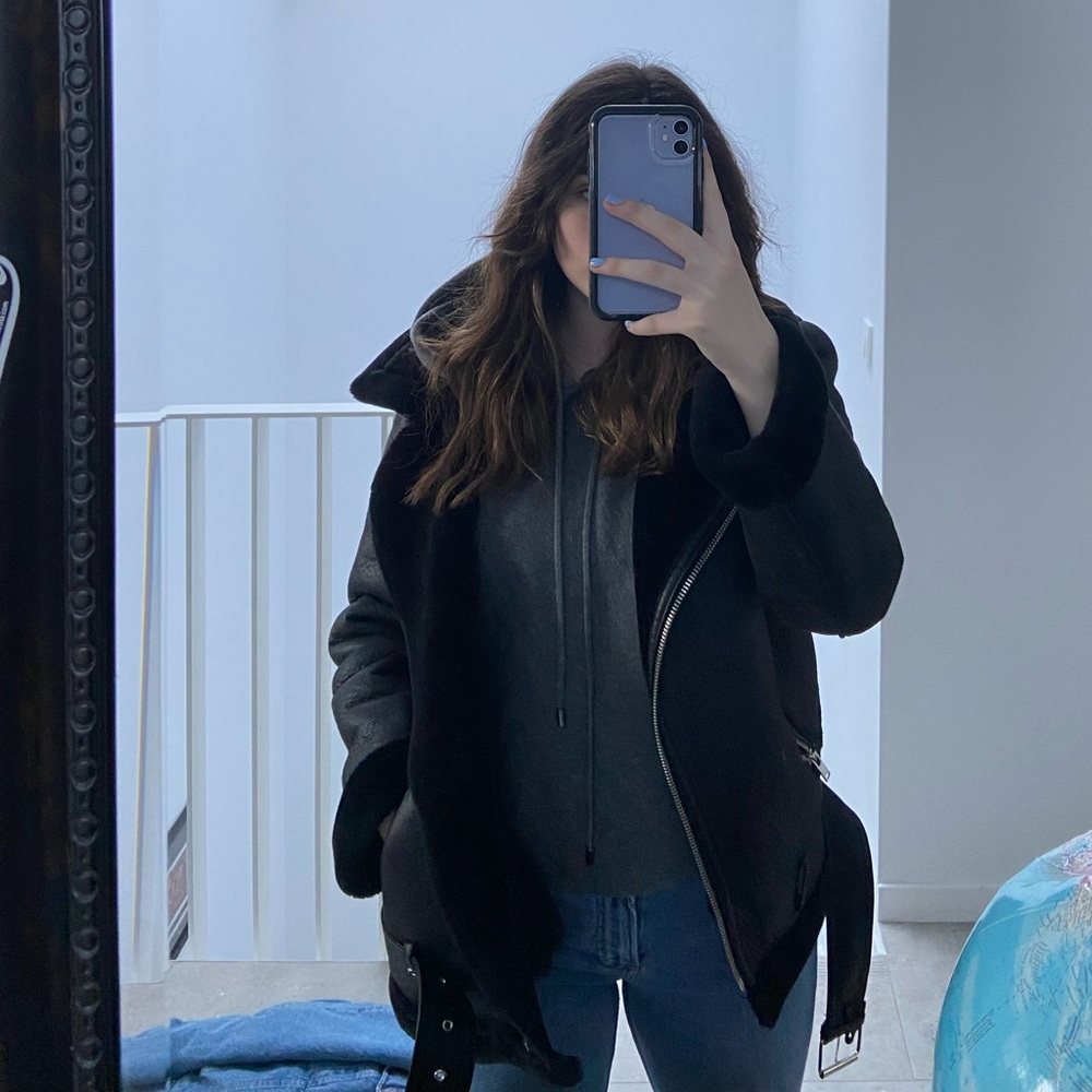 Zara women’s faux leather coat